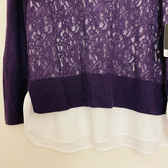 NWT Vera Wang petite medium lace sweater - Picture 4 of 10